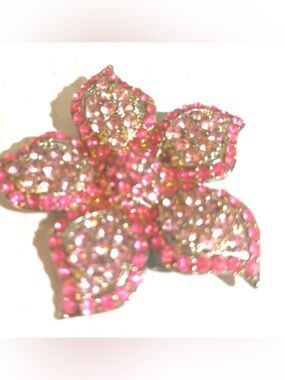 Pink Crystal Flower Brooch